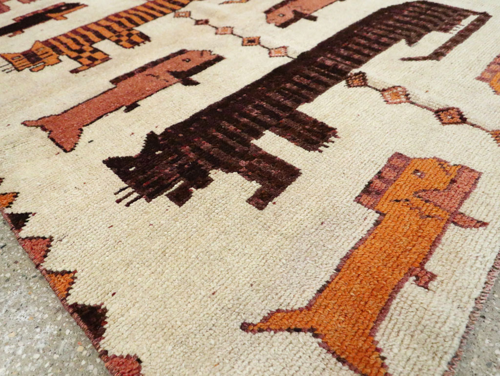 Vintage Persian Bakhtiari Pictorial Accent Rug (Pair: 1 of 2), No.29752 - Gss