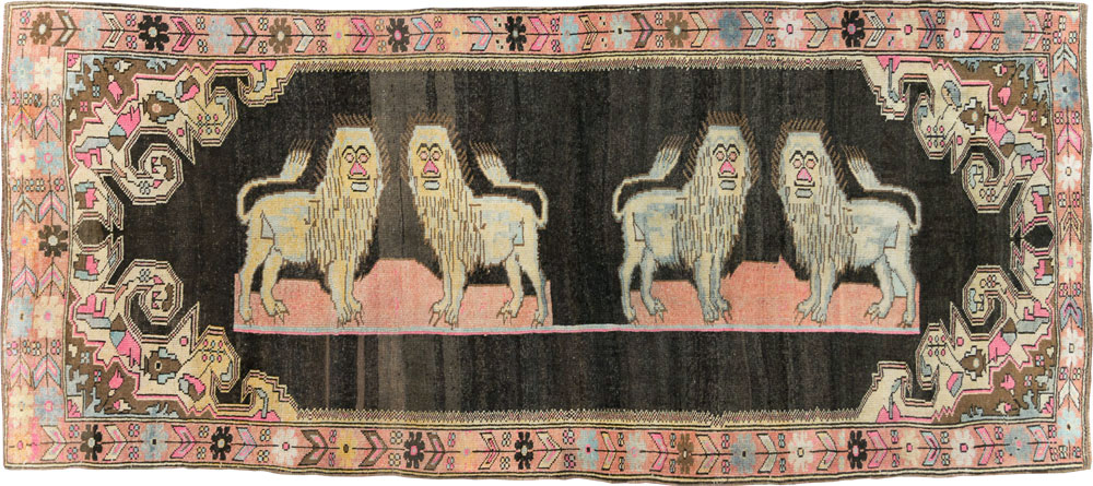 Vintage Pictorial Karabagh Rug, No.29756 - Gss