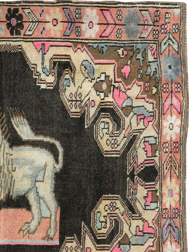 Vintage Pictorial Karabagh Rug, No.29756 - Gss