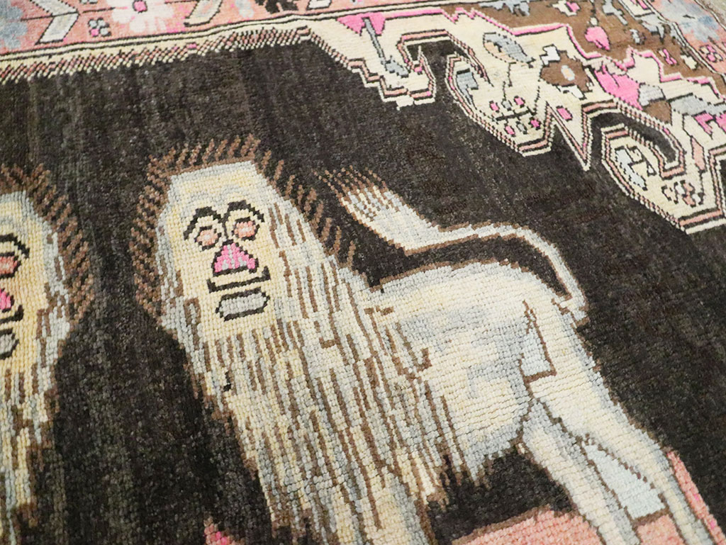 Vintage Pictorial Karabagh Rug, No.29756 - Gss