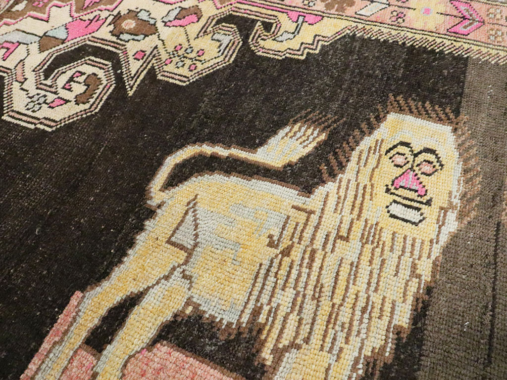 Vintage Pictorial Karabagh Rug, No.29756 - Gss