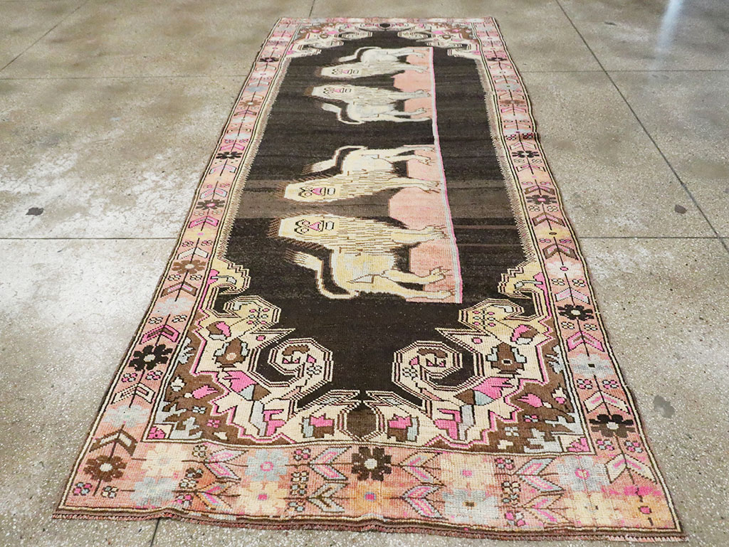 Vintage Pictorial Karabagh Rug, No.29756 - Gss