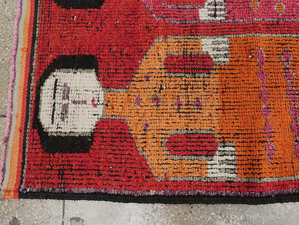 Vintage Turkish Anatolian Pictorial Runner, No.29757 - Gss