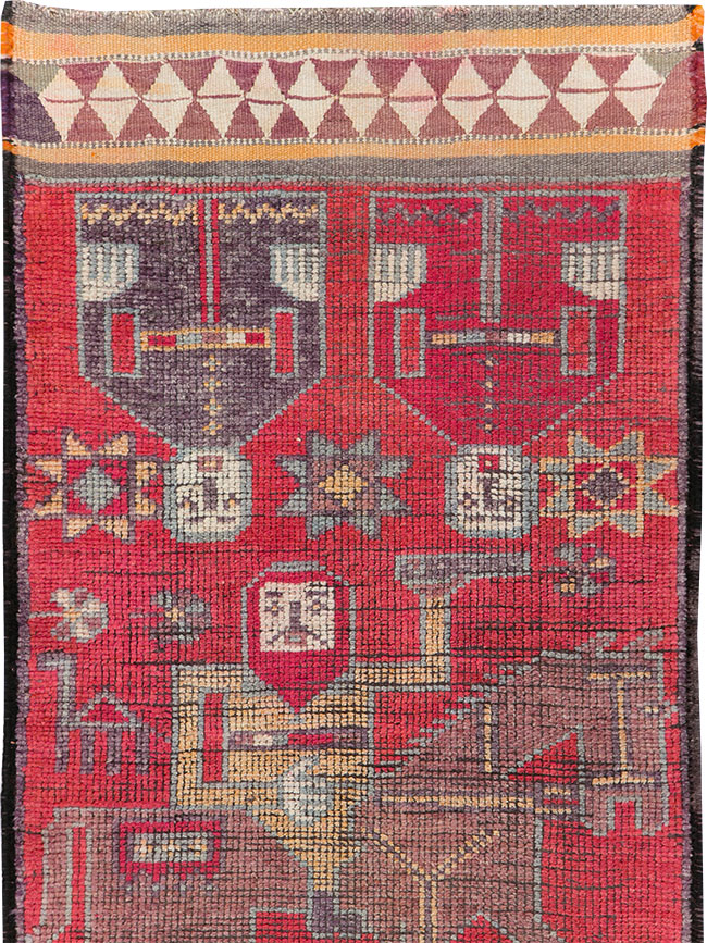 Vintage Turkish Anatolian Pictorial Runner, No.29758 - Gss