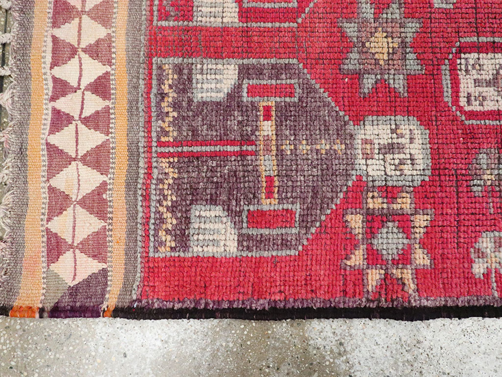 Vintage Turkish Anatolian Pictorial Runner, No.29758 - Gss