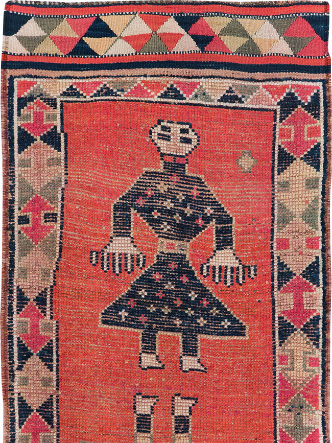 Vintage Turkish Anatolian Pictorial Runner, No.29759 - Gss