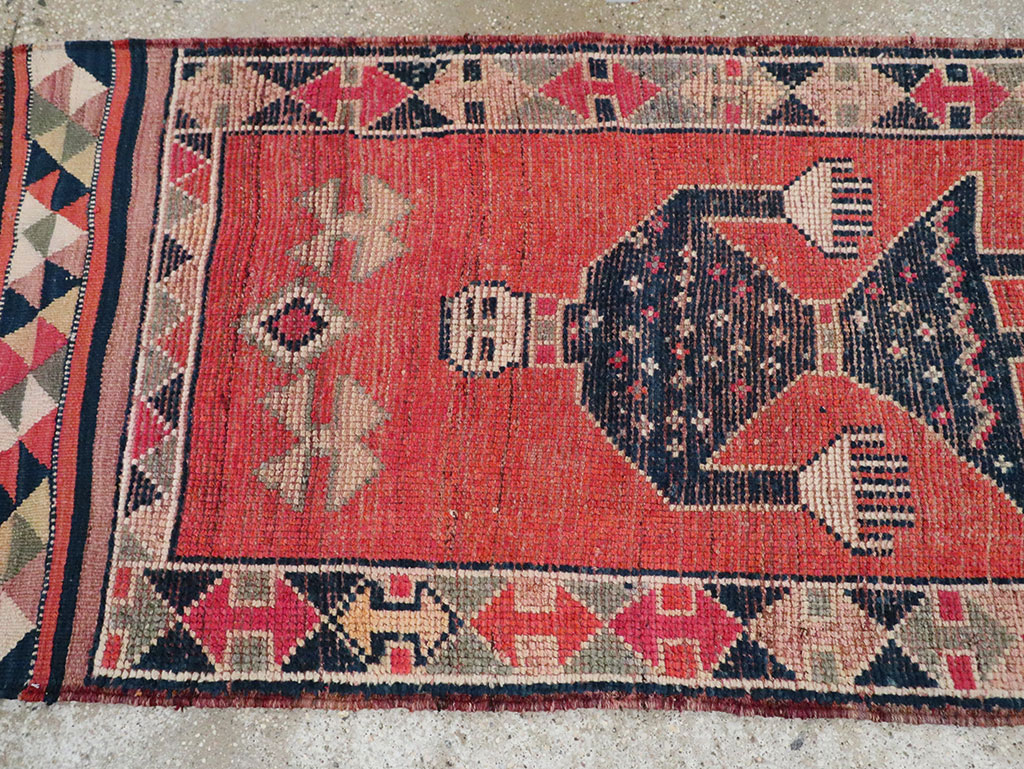 Vintage Turkish Anatolian Pictorial Runner, No.29759 - Gss