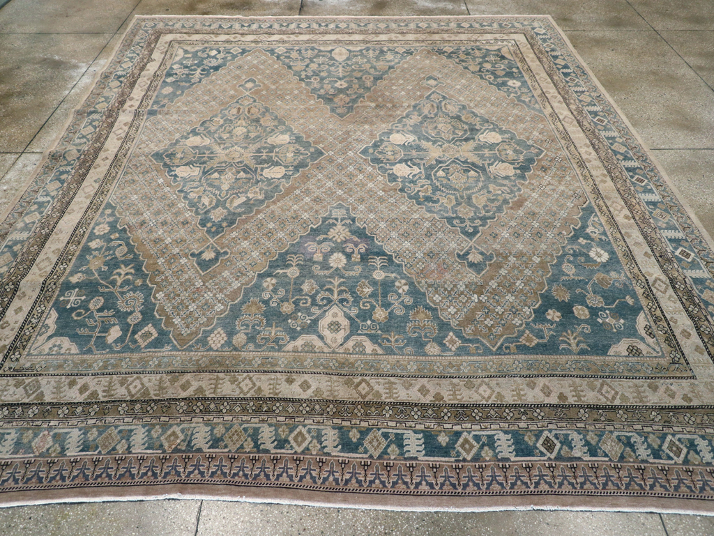 Antique East Turkestan Khotan Square Room Size Carpet, No.29762 - Gss