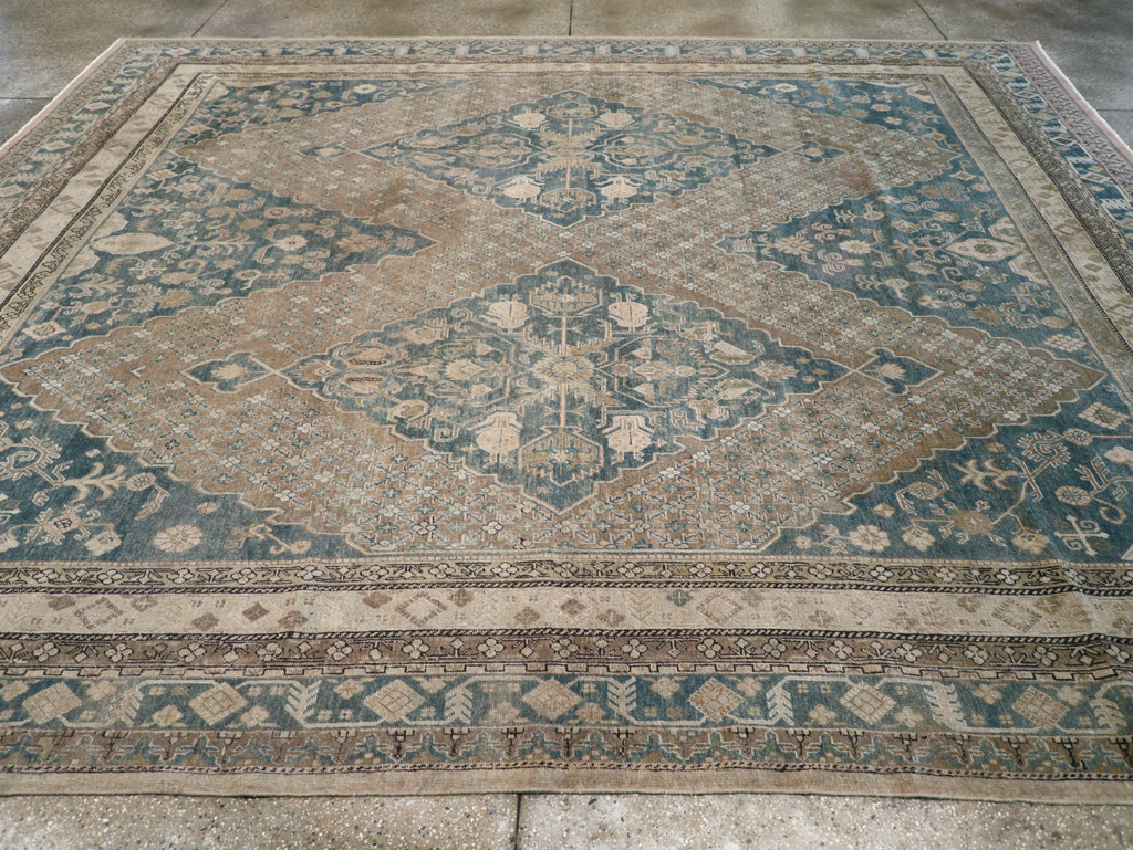 Antique East Turkestan Khotan Square Room Size Carpet, No.29762 - Gss