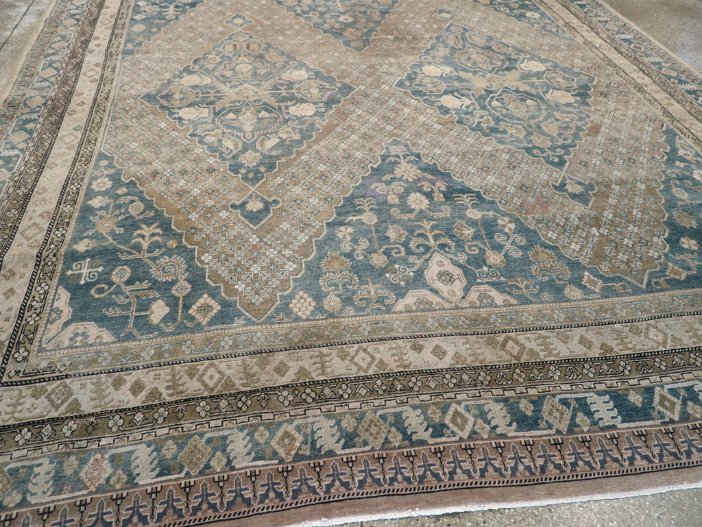 Antique East Turkestan Khotan Square Room Size Carpet, No.29762 - Gss