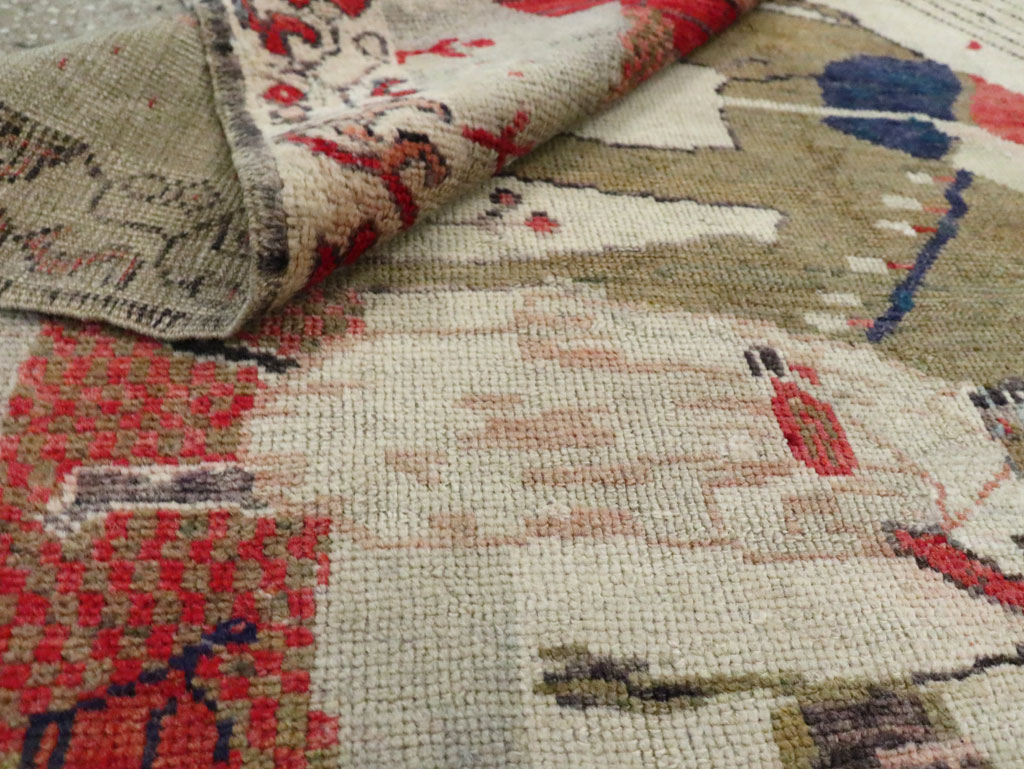 Vintage Turkish Anatolian Pictorial Throw Rug, No.29767 - Gss