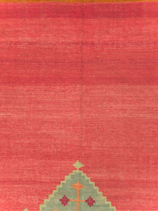 Antique Indian Flatweave Dhurrie Room Size Carpet, No.29772 - Gss