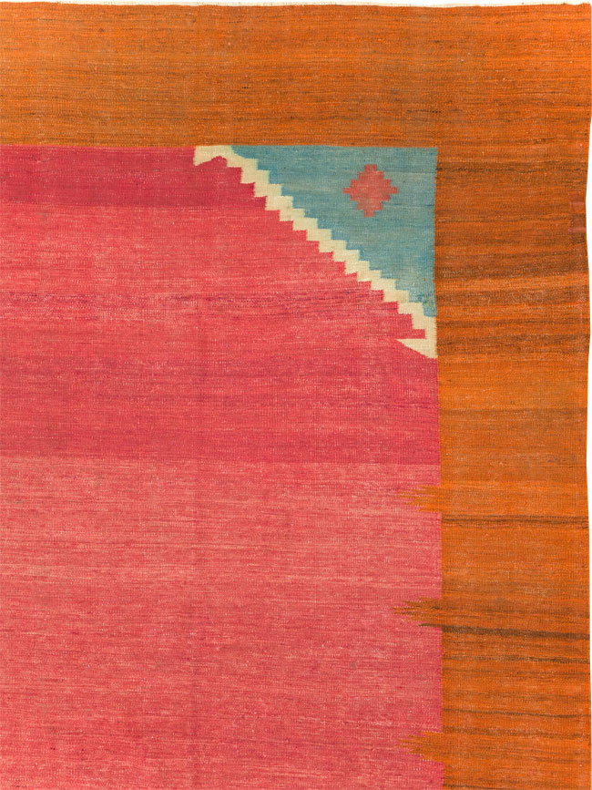 Antique Indian Flatweave Dhurrie Room Size Carpet, No.29772 - Gss