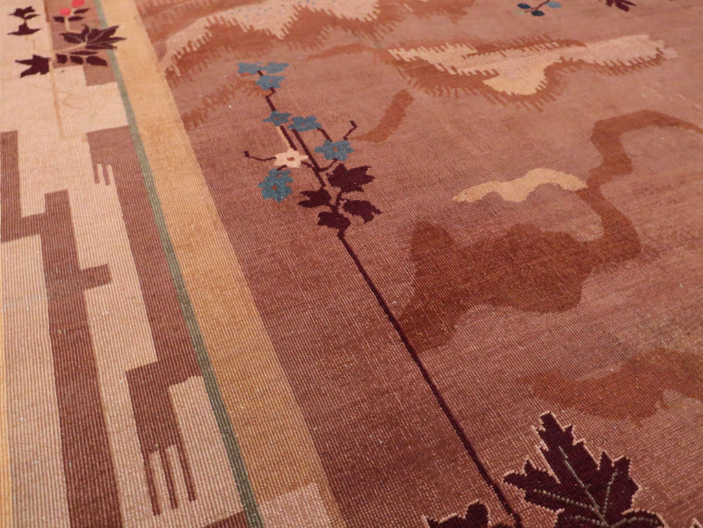 Chinese Art Deco Inspired Vintage Indian Carpet, No.29773 - Gss