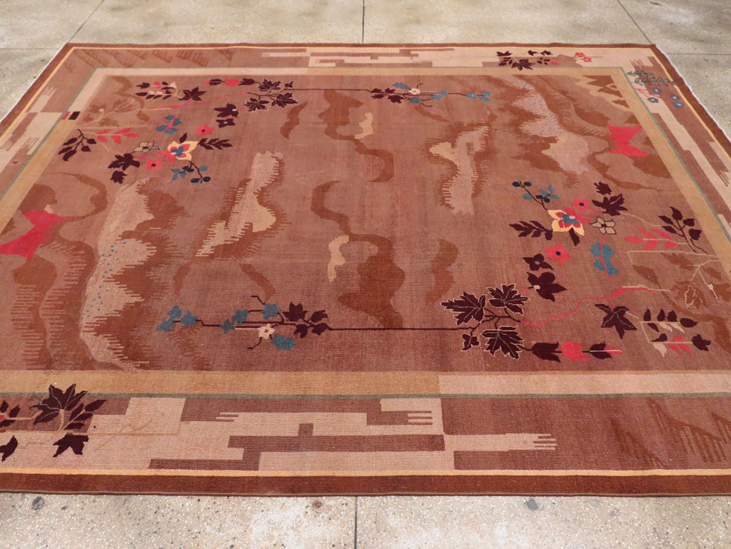 Chinese Art Deco Inspired Vintage Indian Carpet, No.29773 - Gss
