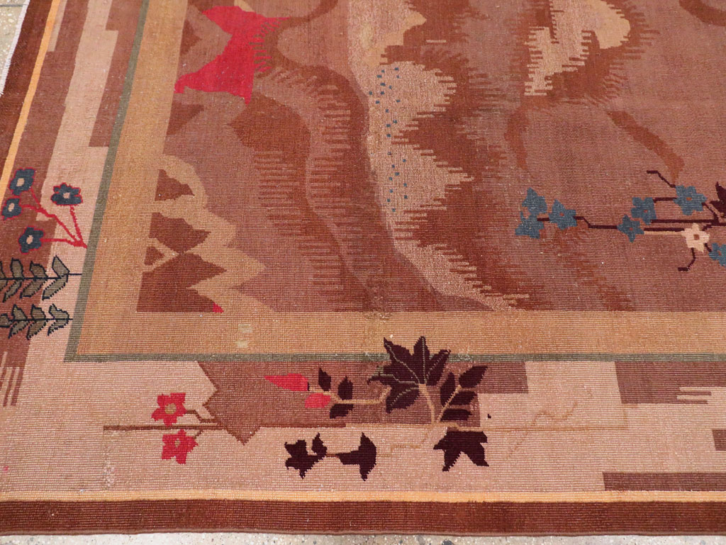 Chinese Art Deco Inspired Vintage Indian Carpet, No.29773 - Gss