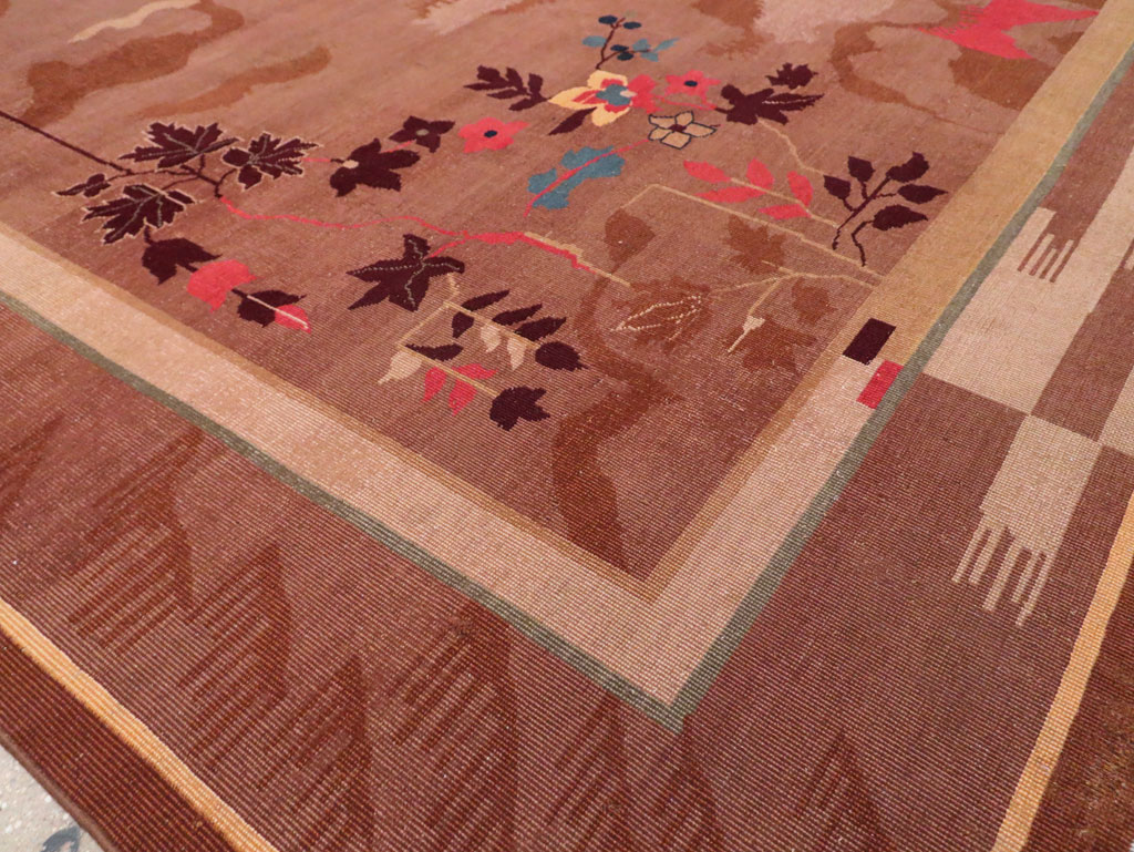 Chinese Art Deco Inspired Vintage Indian Carpet, No.29773 - Gss