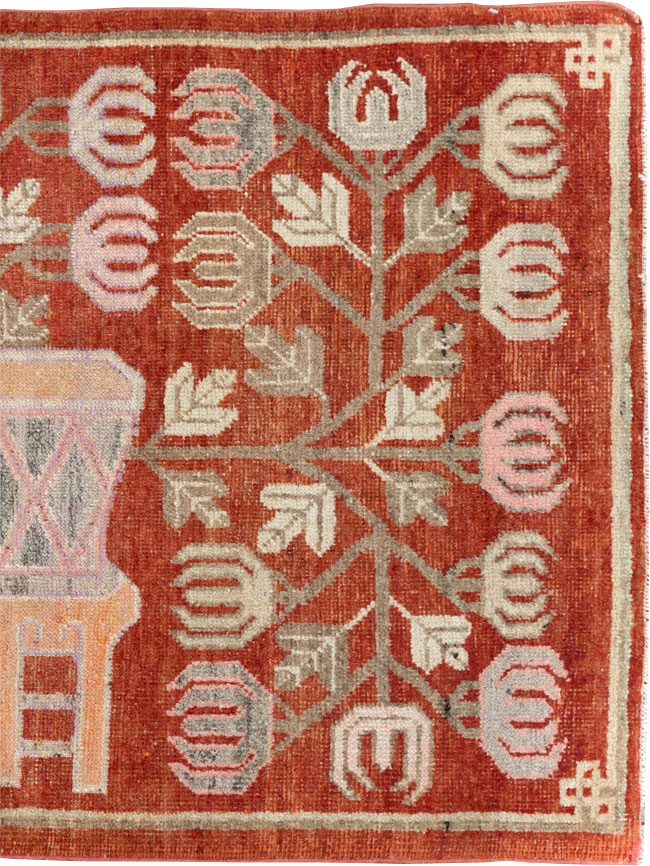 Vintage East Turkestan Pictorial Khotan Runner, No.29780 - Gss