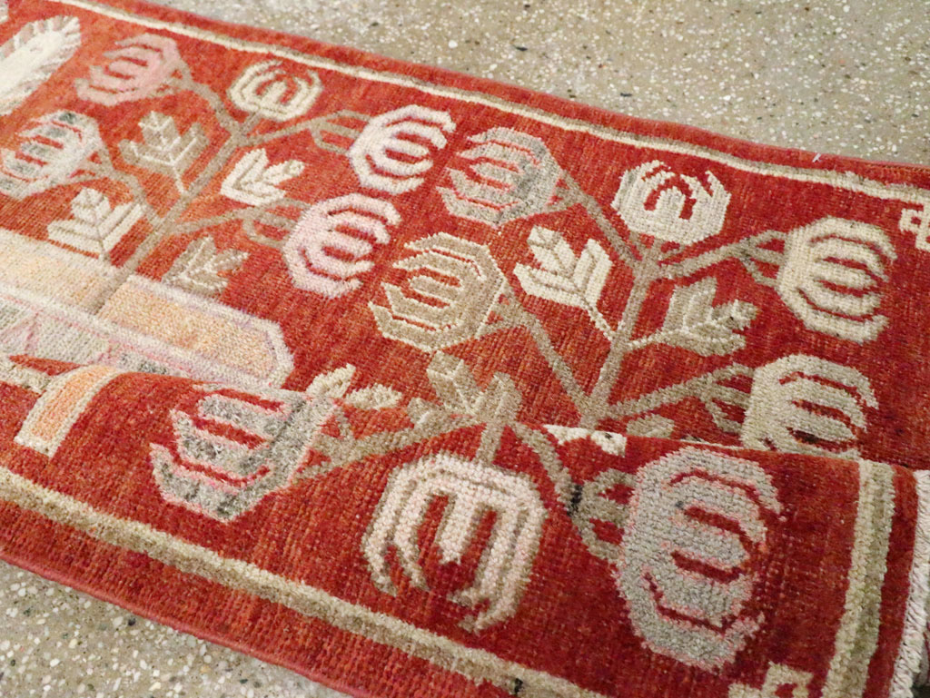 Vintage East Turkestan Pictorial Khotan Runner, No.29780 - Gss