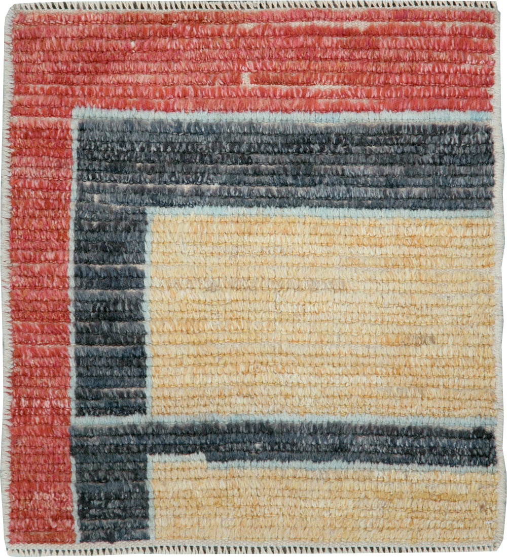 Contemporary Turkish Tulu Square Throw Rug (Pair: 1 of 2), No.29782 - Gss