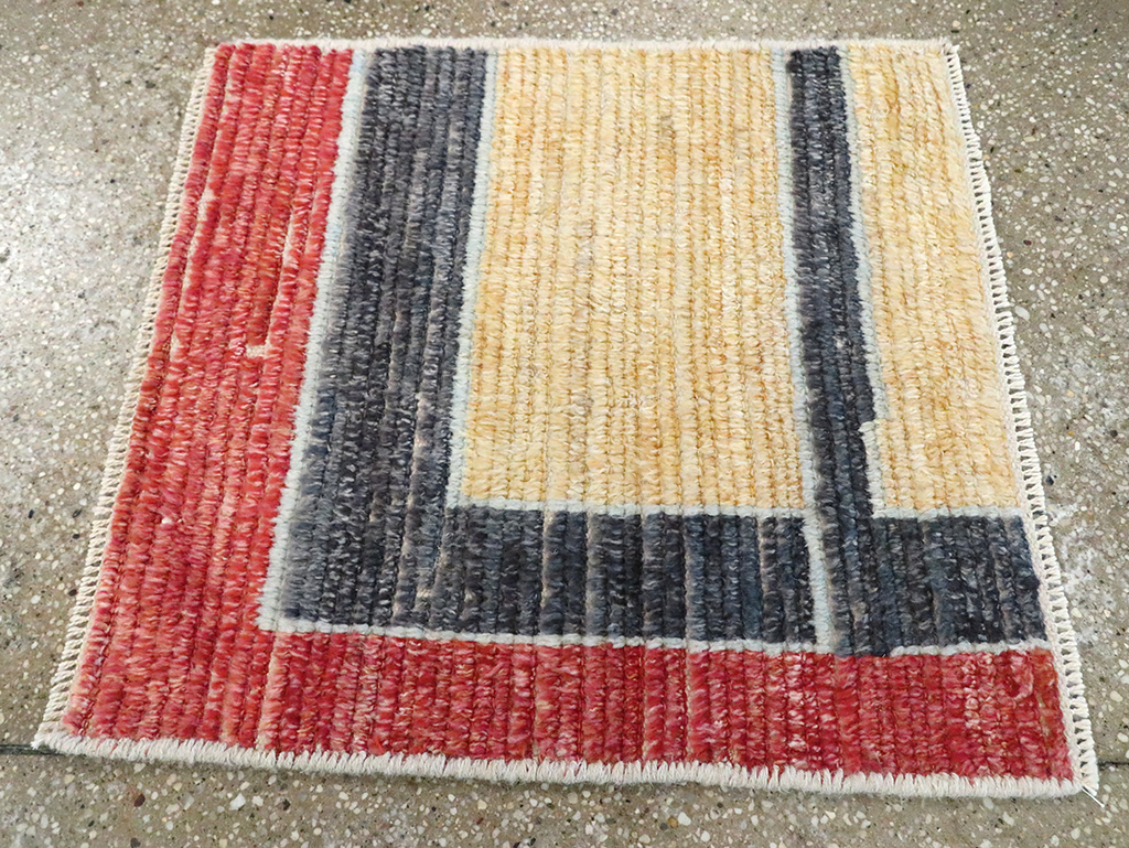 Contemporary Turkish Tulu Square Throw Rug (Pair: 1 of 2), No.29782 - Gss