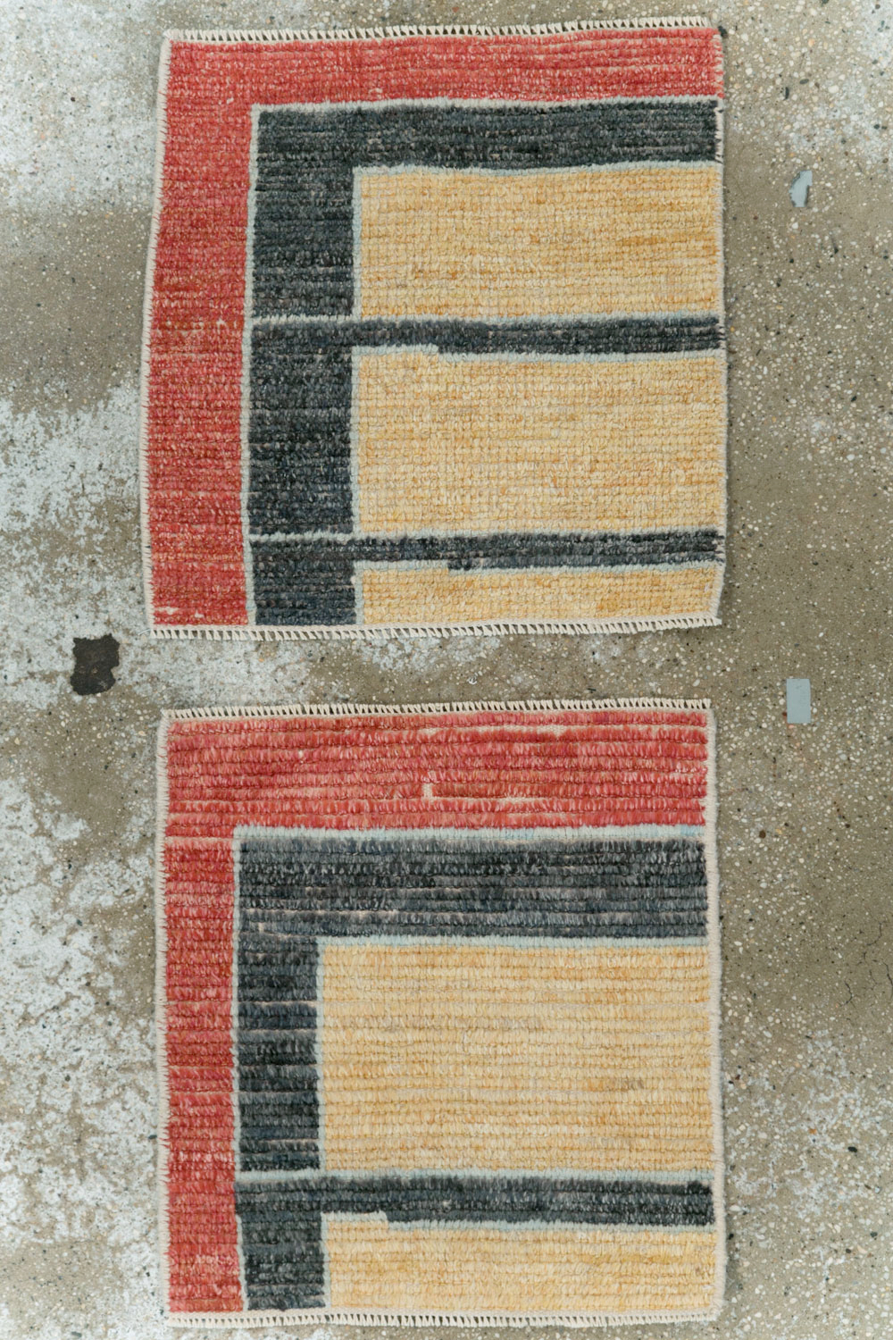 Contemporary Turkish Tulu Square Throw Rug (Pair: 1 of 2), No.29782 - Gss