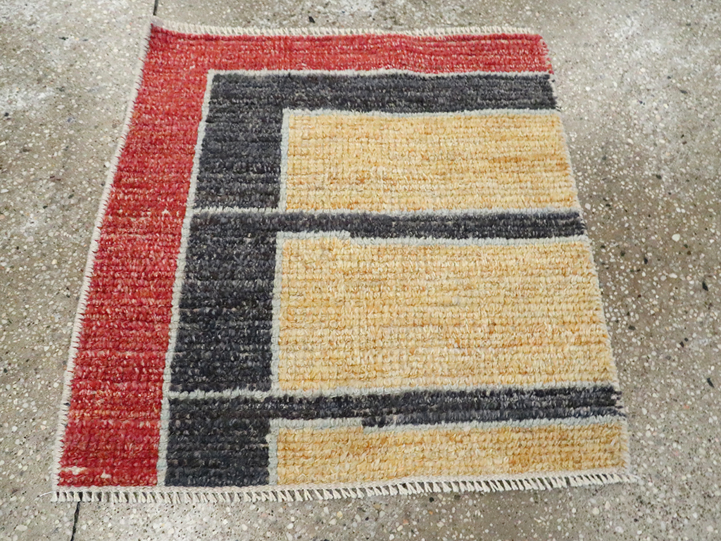 Contemporary Turkish Tulu Square Throw Rug (Pair: 2 of 2), No.29783 - Gss