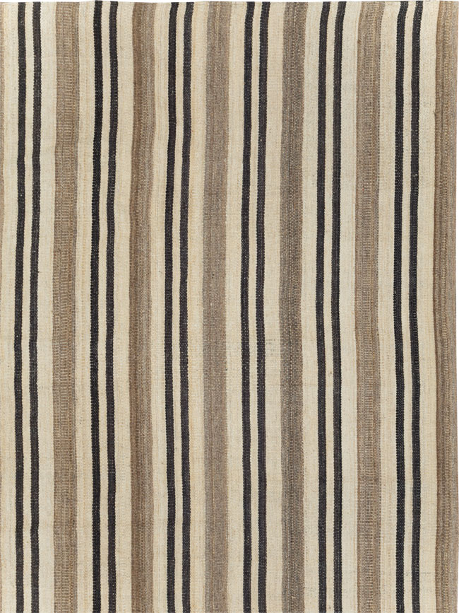 Modern Persian Flatweave Kilim Large Room Size Carpet, No.29788 - Gss