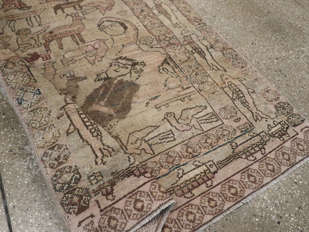 Antique Persian Malayer Pictorial Rug, No.29795 - Gss