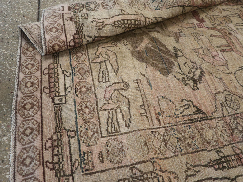 Antique Persian Malayer Pictorial Rug, No.29795 - Gss