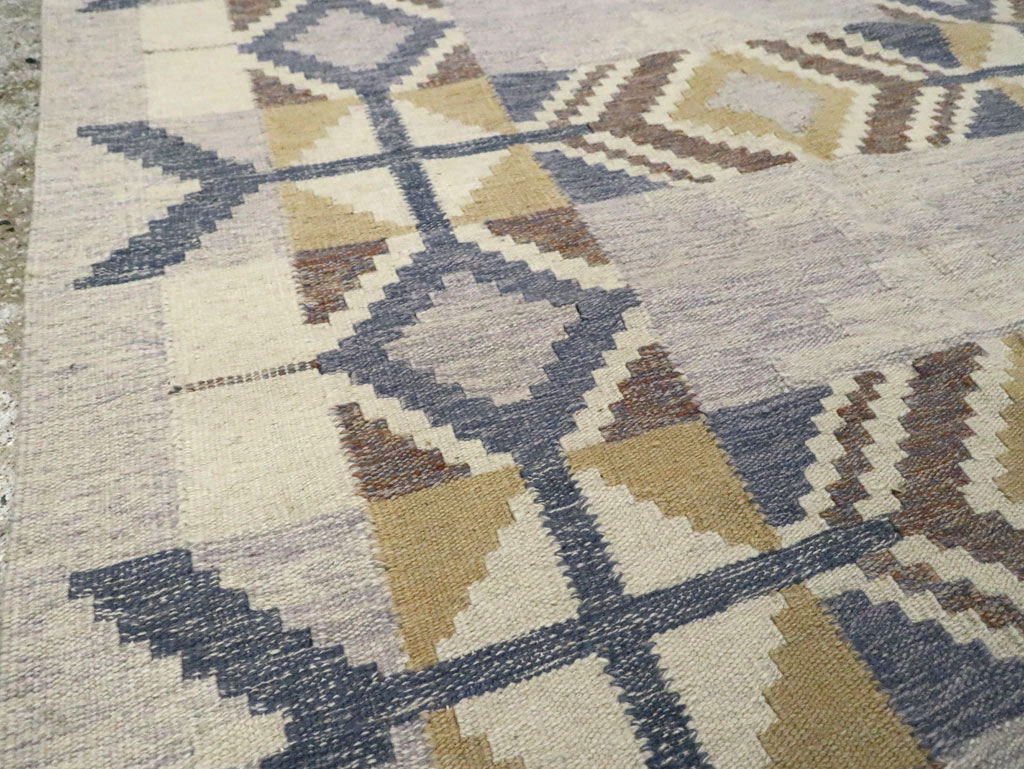 Contemporary Swedish Inspired Turkish Flat-Weave, No.29806 - Gss