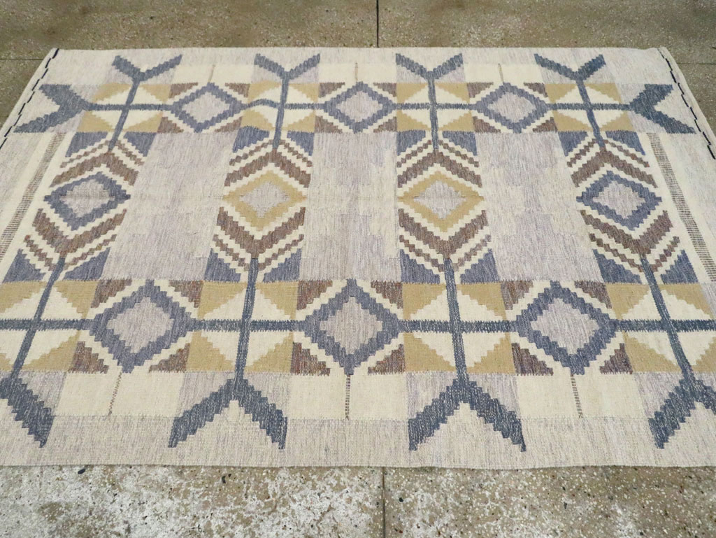 Contemporary Swedish Inspired Turkish Flat-Weave, No.29806 - Gss