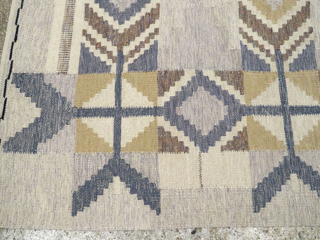 Contemporary Swedish Inspired Turkish Flat-Weave, No.29806 - Gss