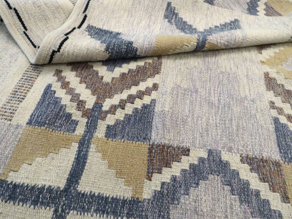 Contemporary Swedish Inspired Turkish Flat-Weave, No.29806 - Gss
