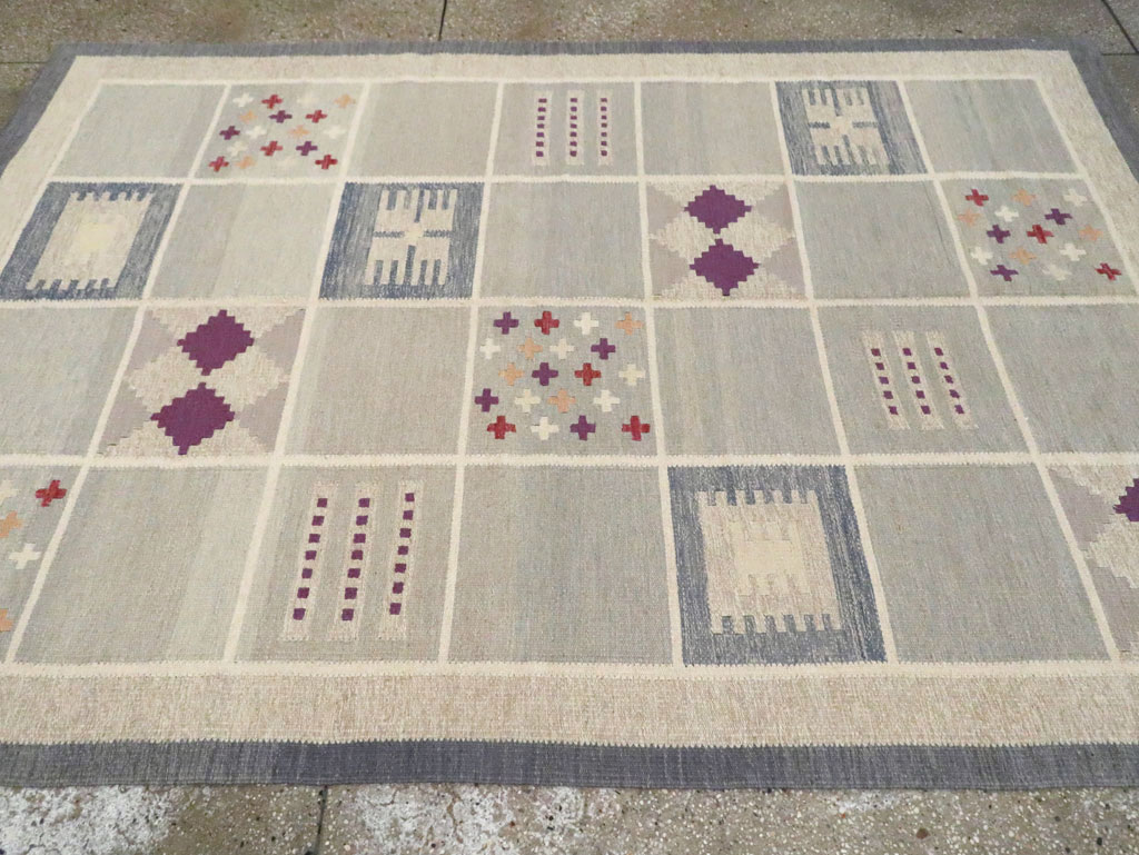 Contemporary Turkish Flat-Weave Swedish Inspired, No.29807 - Gss