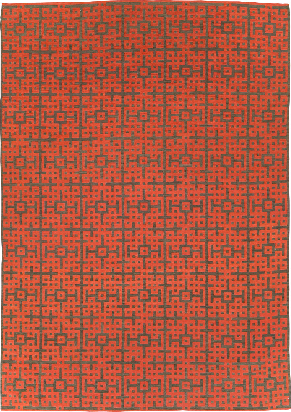 Contemporary Room Size Turkish Flatweave Kilim, No.29814 - Gss