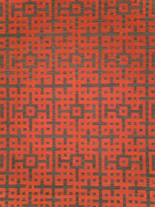 Contemporary Room Size Turkish Flatweave Kilim, No.29814 - Gss