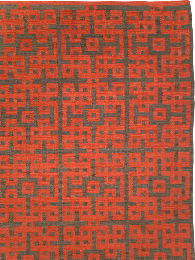 Contemporary Room Size Turkish Flatweave Kilim, No.29814 - Gss