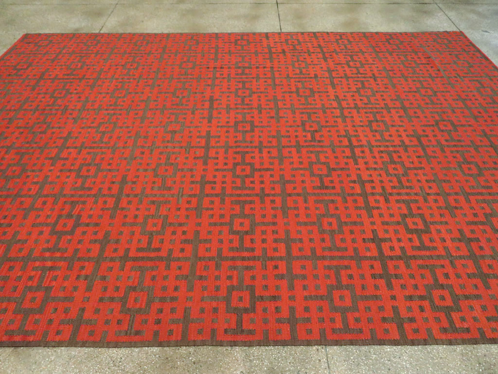Contemporary Room Size Turkish Flatweave Kilim, No.29814 - Gss