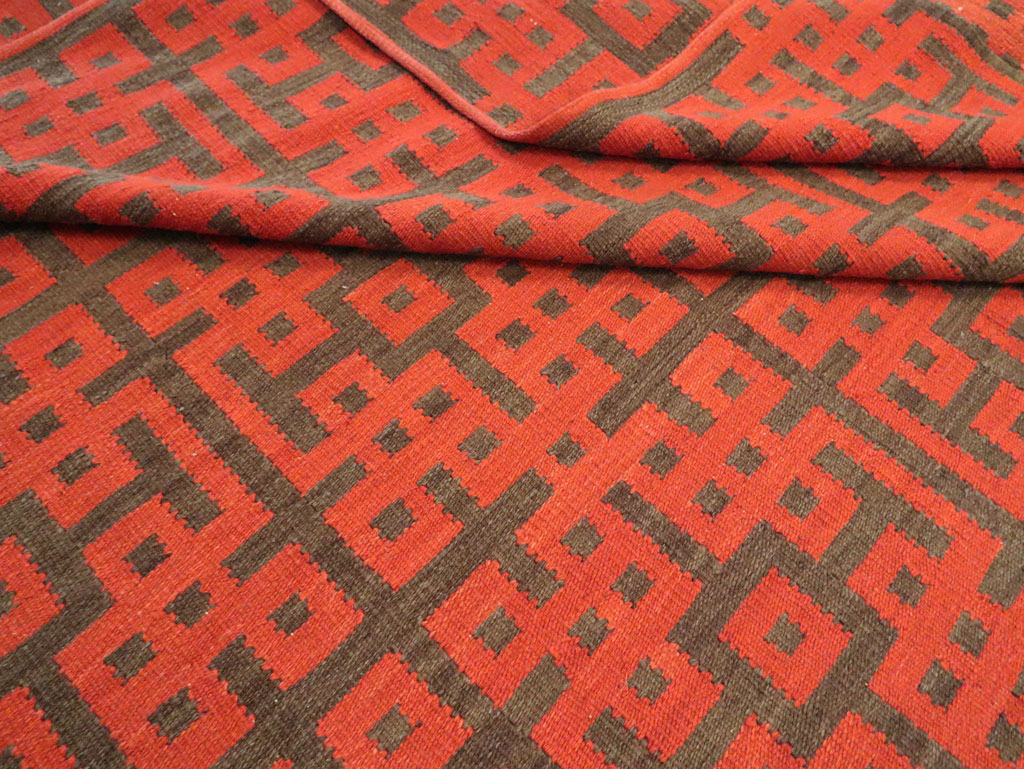 Contemporary Room Size Turkish Flatweave Kilim, No.29814 - Gss