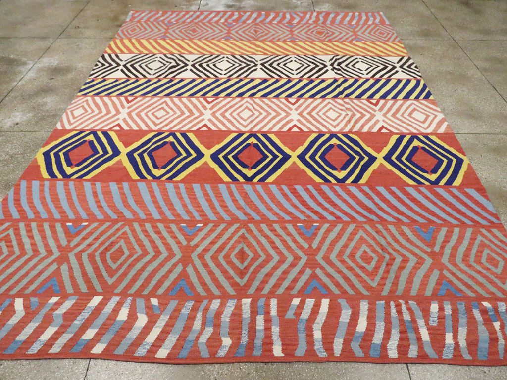 Contemporary Handmade Turkish Flatweave Kilim, No.29815 - Gss