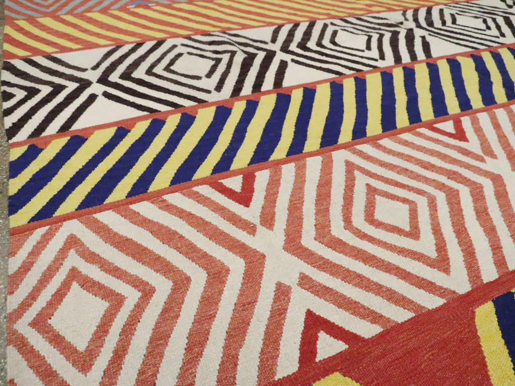 Contemporary Handmade Turkish Flatweave Kilim, No.29815 - Gss