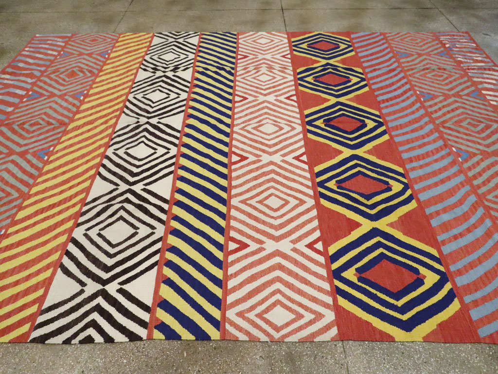 Contemporary Handmade Turkish Flatweave Kilim, No.29815 - Gss