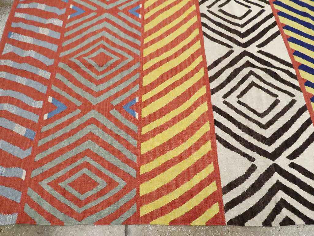 Contemporary Handmade Turkish Flatweave Kilim, No.29815 - Gss