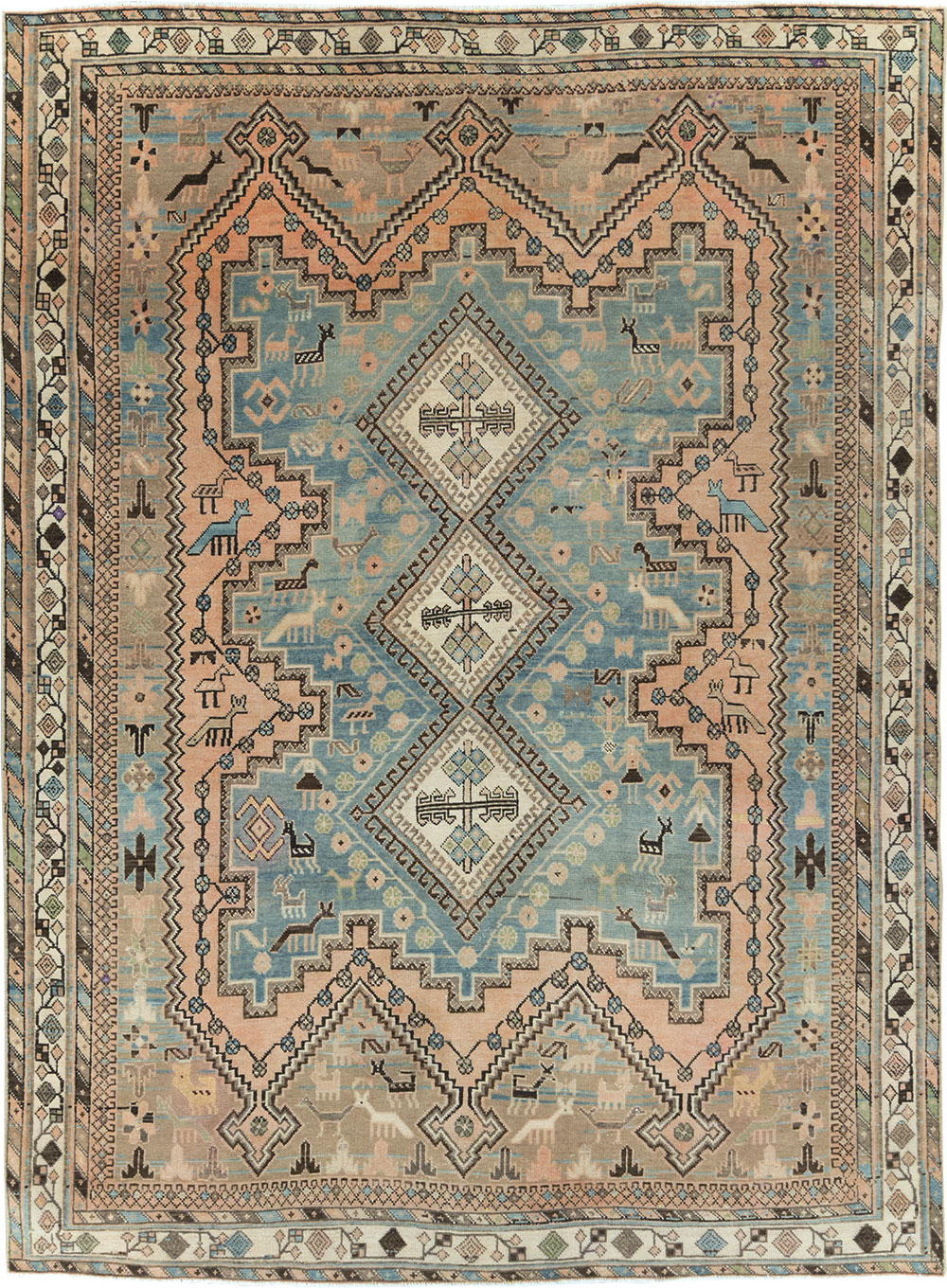 Vintage Persian Afshar Accent Rug, No.29869 - Gss