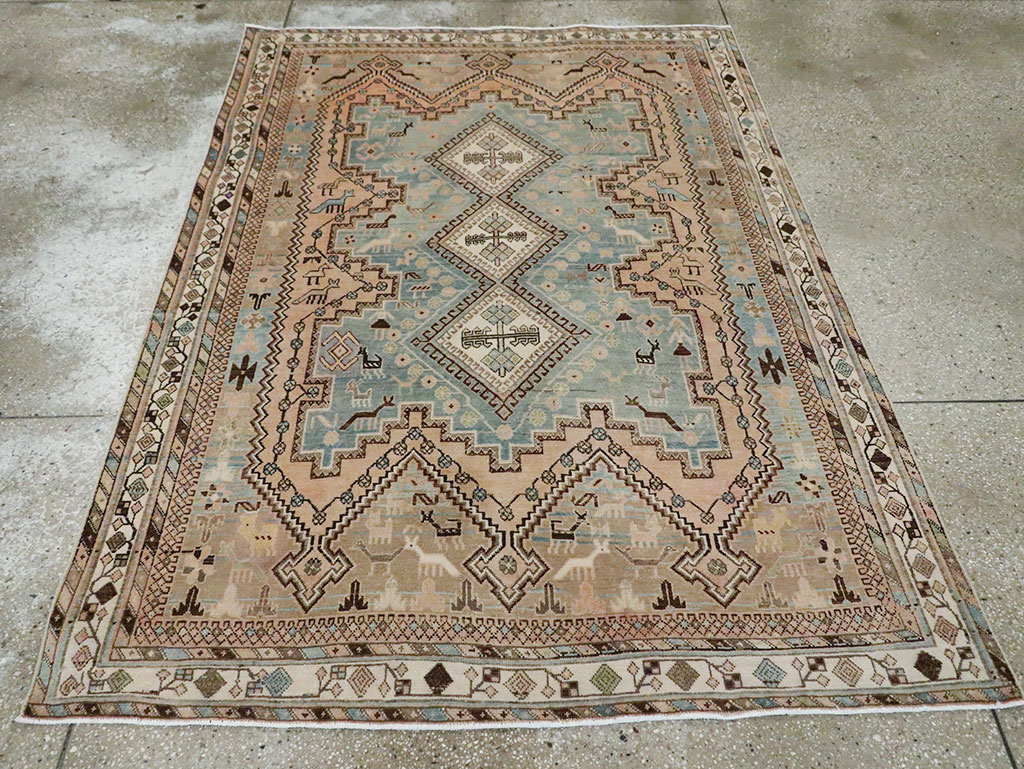 Vintage Persian Afshar Accent Rug, No.29869 - Gss