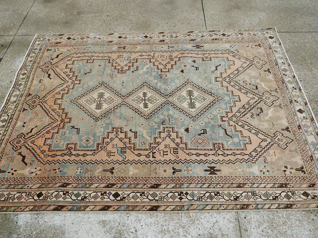 Vintage Persian Afshar Accent Rug, No.29869 - Gss