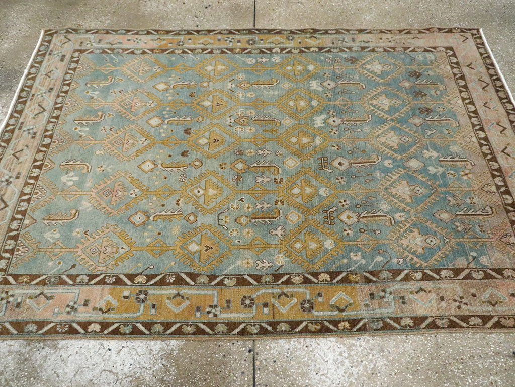 Vintage Persian Malayer Accent Rug, No.29904 - Gss
