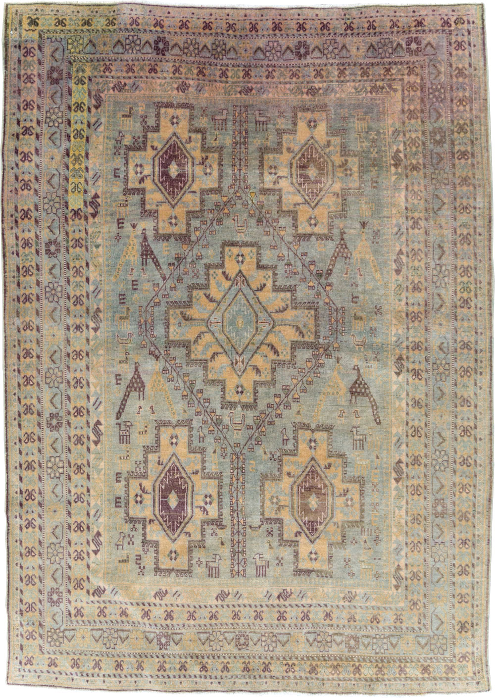 Vintage Persian Afshar Accent Rug, No.29931 - Gss