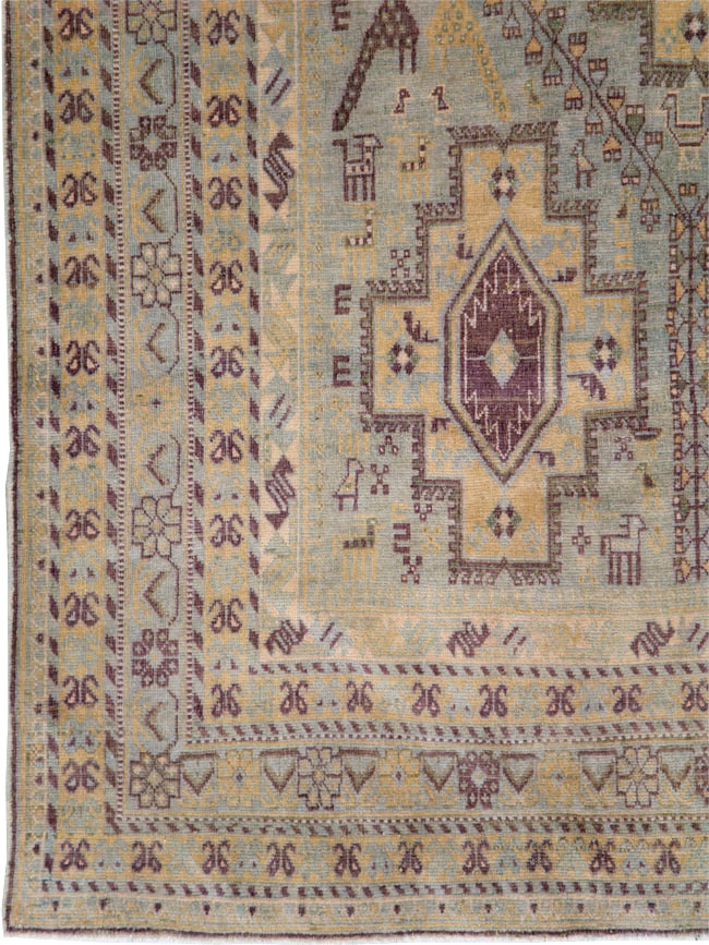 Vintage Persian Afshar Accent Rug, No.29931 - Gss